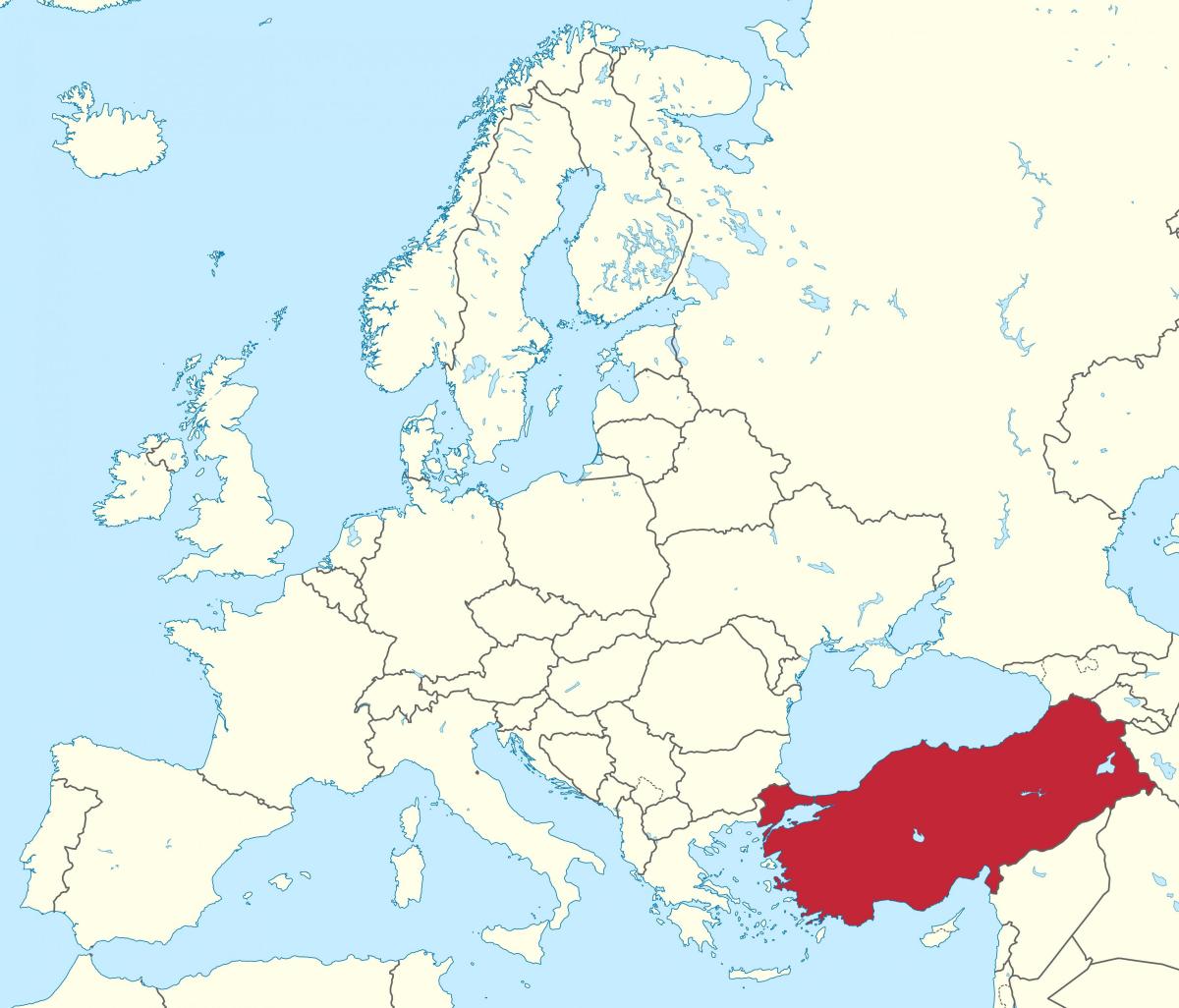 Turkey location on the Asia map