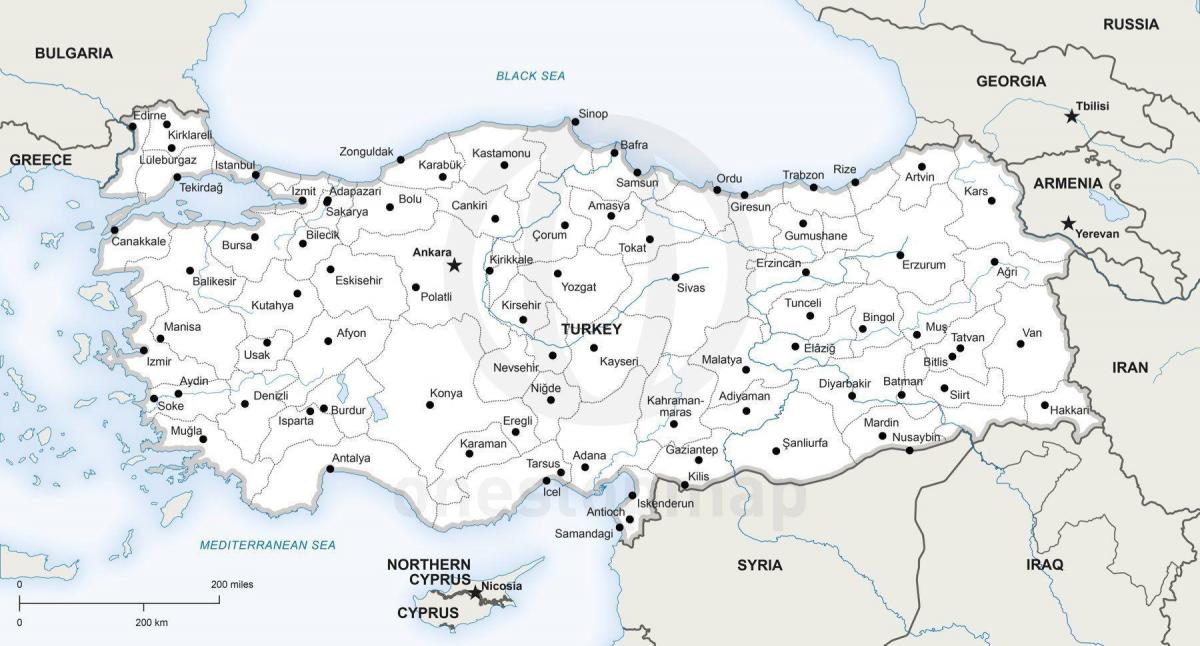 Turkey administrative map