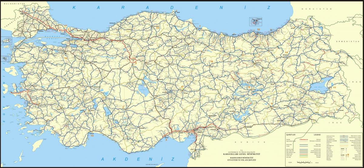 Driving map of Turkey