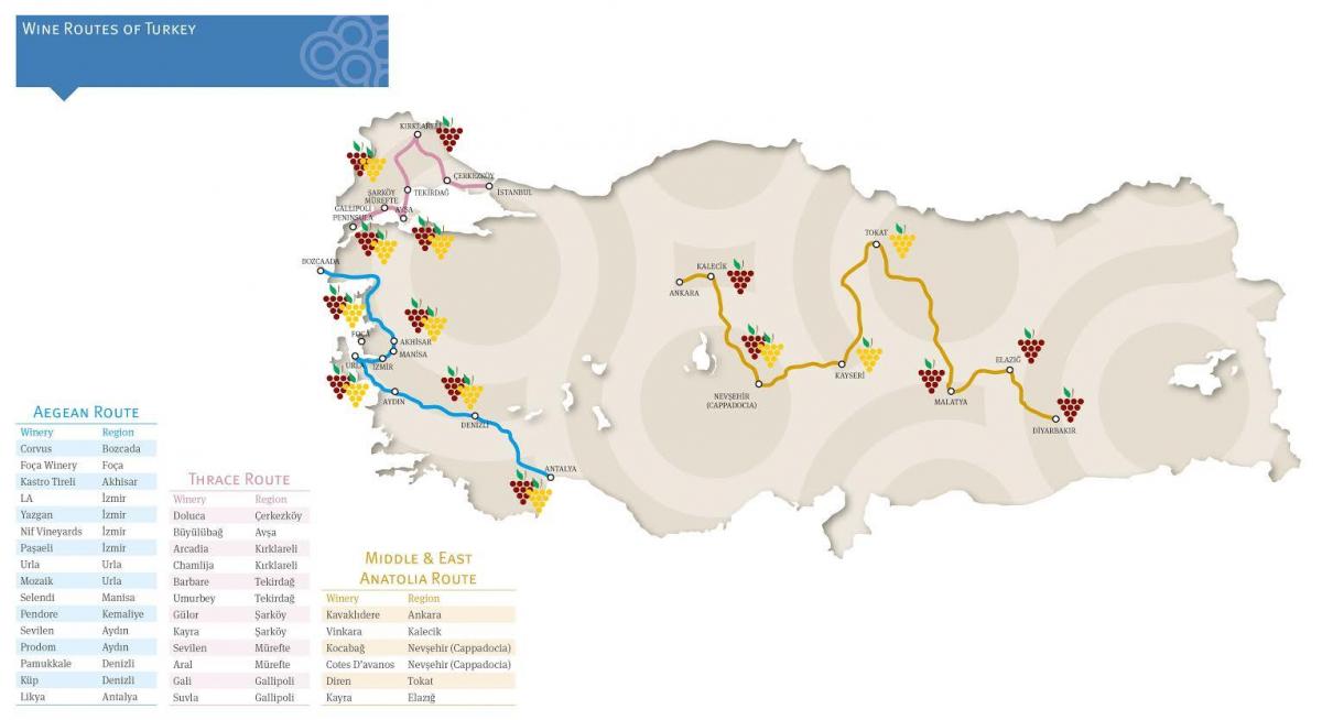 Turkey vineyards map